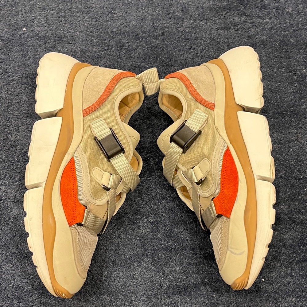 Chloe Tan and Orange Sonnie Strap Sneaker - Picture 4 of 7